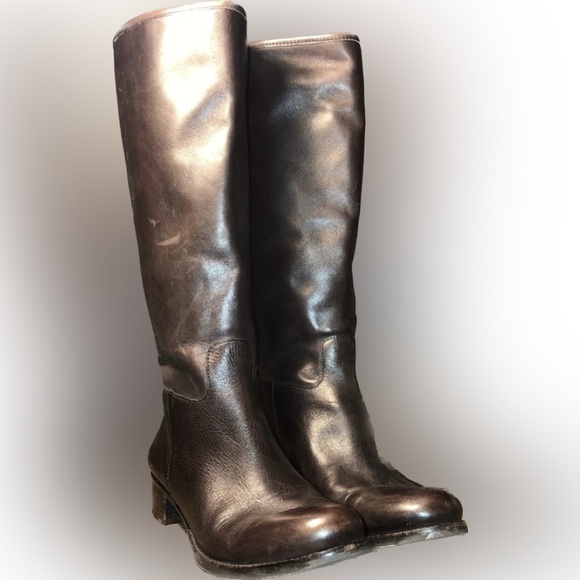 SOLD Banana Republic brown leather knee high riding boots ladies 7.5 - Picture 2 of 10